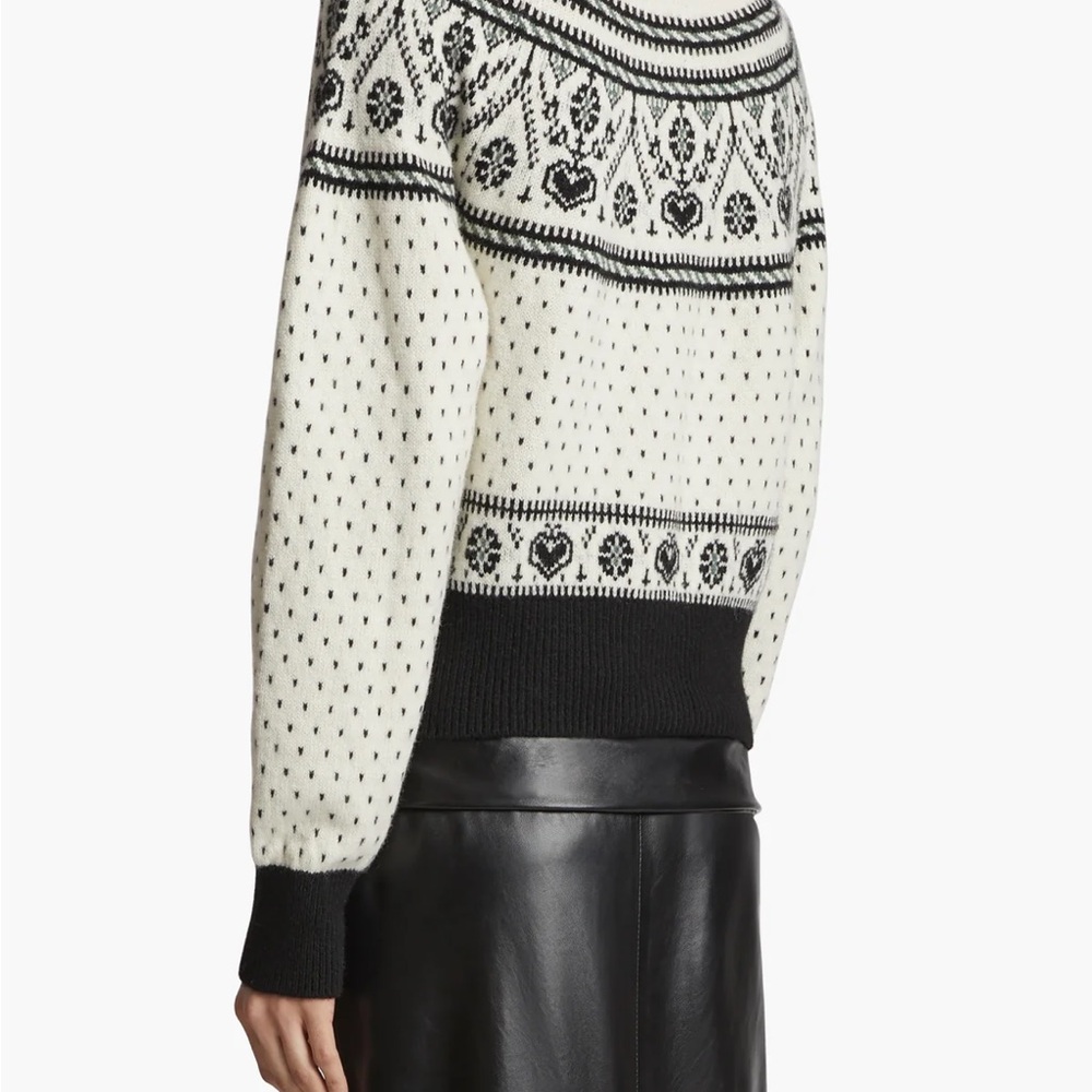 KHAITE Black and Cream Patterned Cardigan - Picture 3 of 8